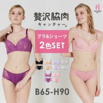 贅沢脇肉キャッチャー 4点入り福袋 Happy Bag ブラジャー ショーツ 2色セット Heaven Japan 大阪発 補整下着の専門店 女性用下着通販サイト